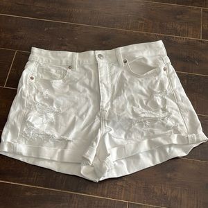 White jean shorts